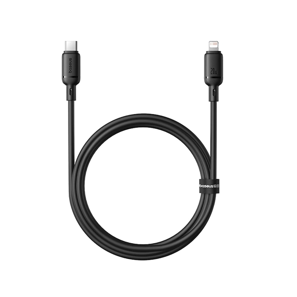 Интерфейсный кабель Baseus Silky Type-C to iP 20W 1m Cluster Black (P10377700113-00)