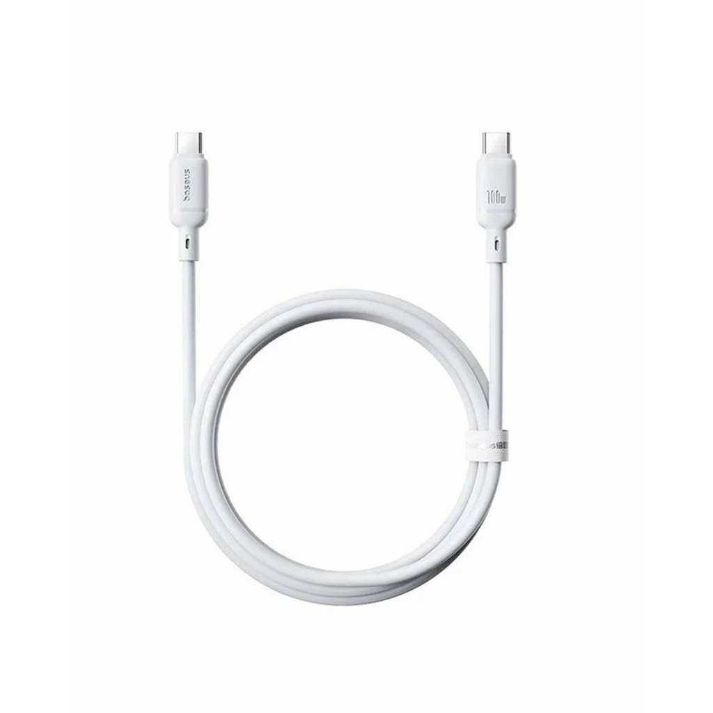 Интерфейсный кабель Baseus Silky Type-C to Type-C 100W 2m White (P10377704213-01)