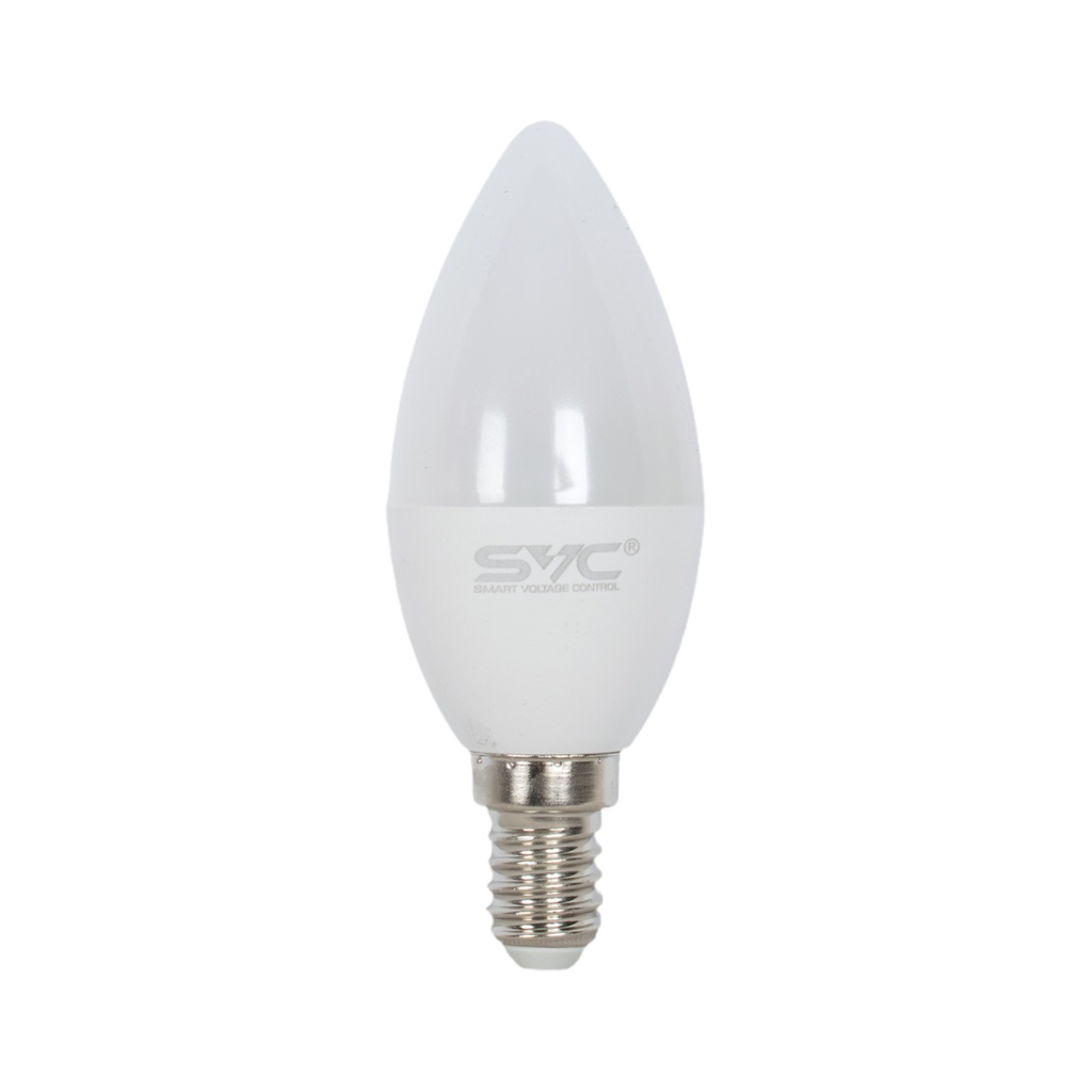 Лампа светодиодная SVC LED C35-7W-E14-3000K Свеча Тёплый