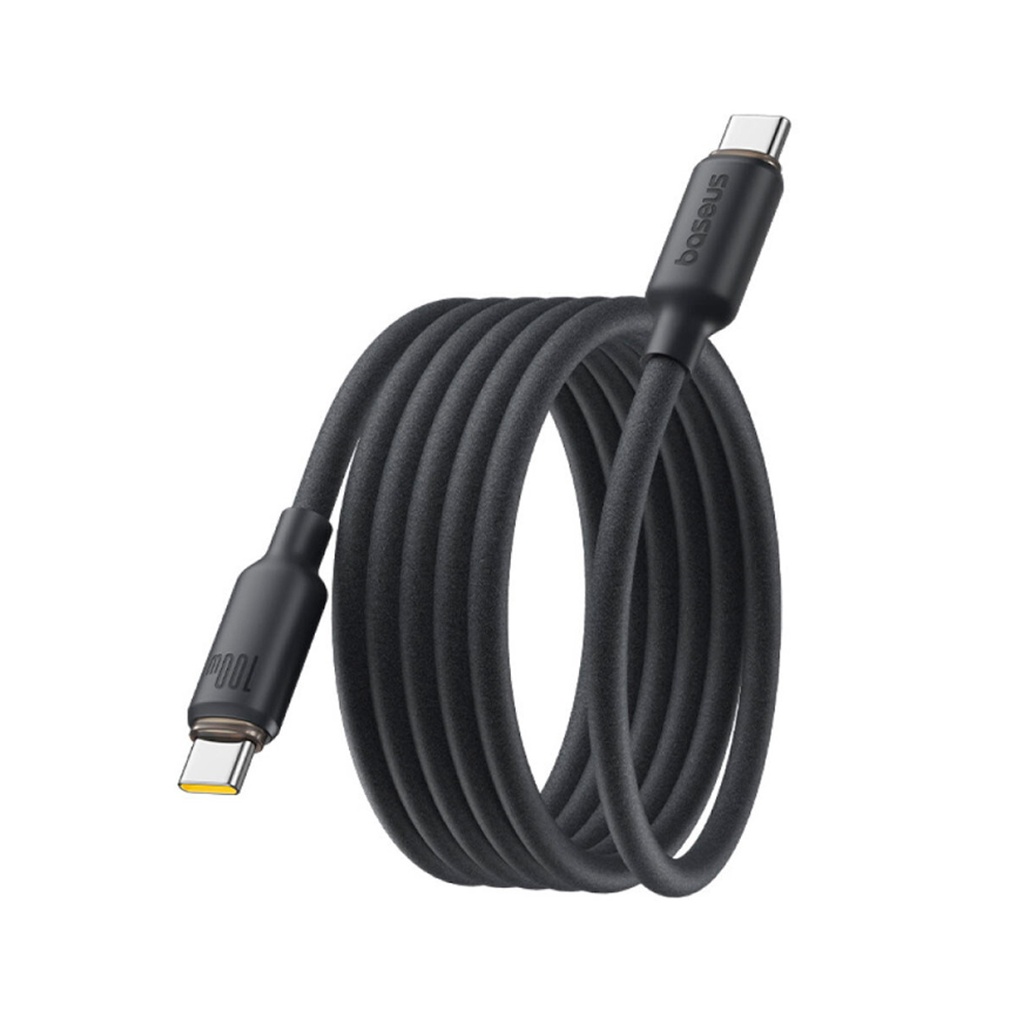 Интерфейсный кабель Baseus Foamed Silicone Pro Magnetic USB-C to USB-C 100W Black 1m (E0426D00)
