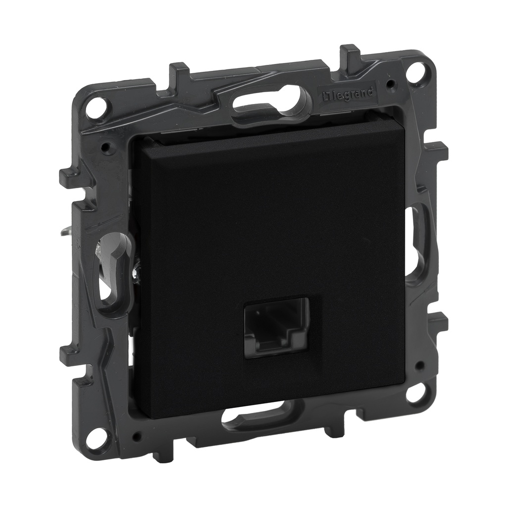 Информационная розетка одинарная Niloe Step RJ45 Кат.6 UTP Чёрный