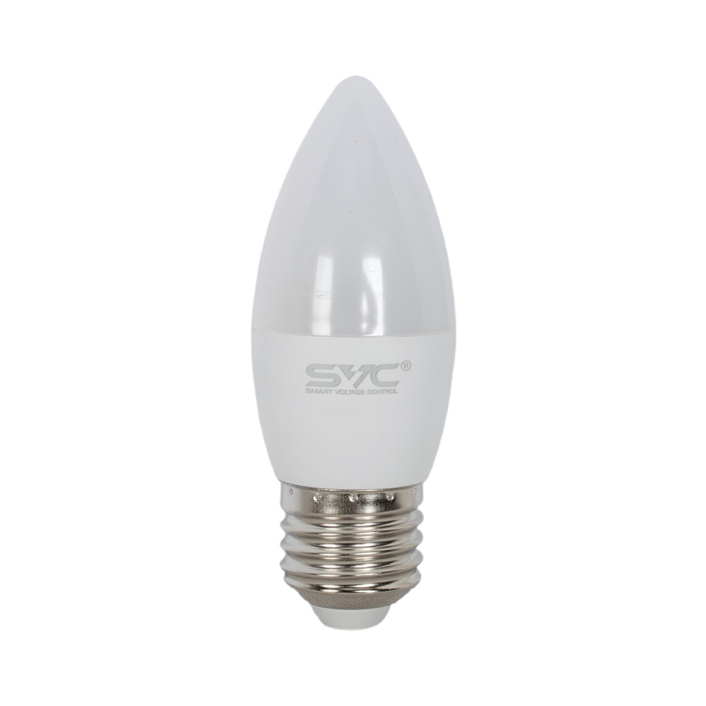 Лампа светодиодная SVC LED C35-7W-E27-6500K Свеча Холодный