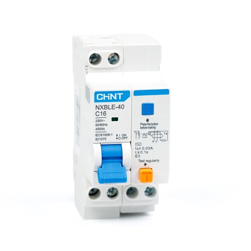 [78753] Дифференциальный автомат CHINT NXBLE-40 1P+N 16А C 30mA эектронный тип AC 4,5kA