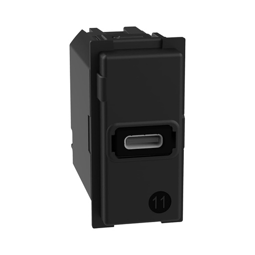 [55893] Зарядное устройство Bticino K4192C Living Now USB Стандарт С 3000мА 1 модуль черный