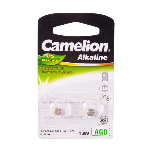 [22362] Батарейка CAMELION Alkaline AG0-BP2(0%Hg) 2 шт. в блистере