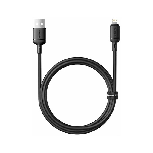 [84272] Интерфейсный кабель Baseus Silky USB to iP 2.4A 1m Black (P10377702113-00)