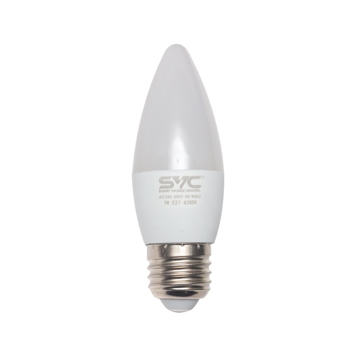 [44965] Эл. лампа светодиодная SVC LED C35-7W-E27-4200K, Нейтральный