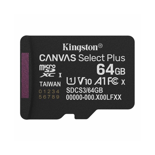 [80054] Карта памяти Kingston SDCS3/64GBSP Canvas Select Plus A1 U1 V10 64GB