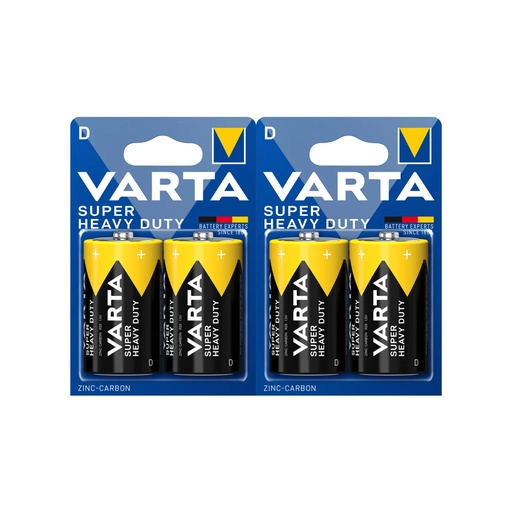 [67277] Батарейка VARTA Superlife Mono 1.5V - R20P/D 2 шт. в блистере
