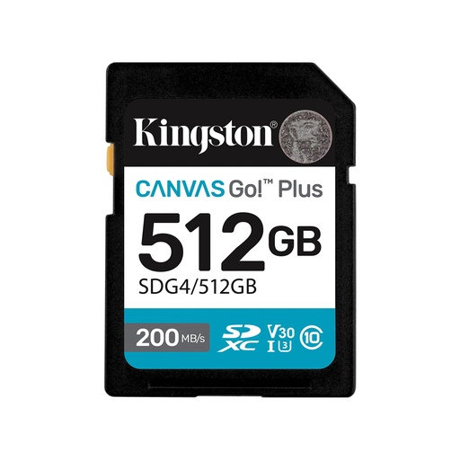 [76711] Карта памяти Kingston SDG4/512GB Canvas Go Plus Gen4 C10 UHS-I U3 V30 512GB