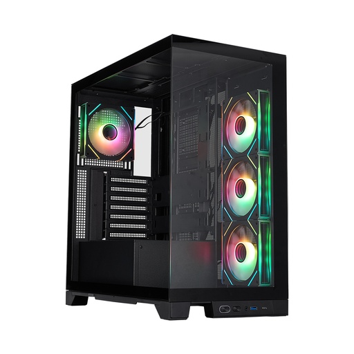 [84071] Компьютерный корпус 1STPLAYER Mi8-BK-3FC7R-1FC7 Black без Б/П