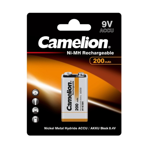 [22384] Аккумулятор CAMELION Rechargeable Ni-MH NH-9V200BP1 в блистере