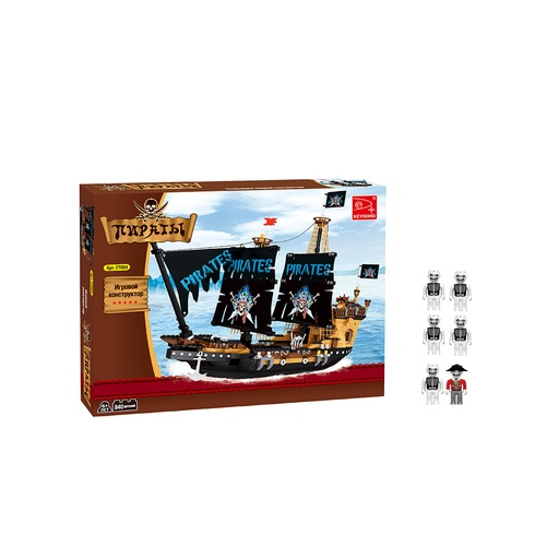 [45457] Игровой конструктор Keyixing 27004 ПИРАТЫ (840 деталей в наборе)