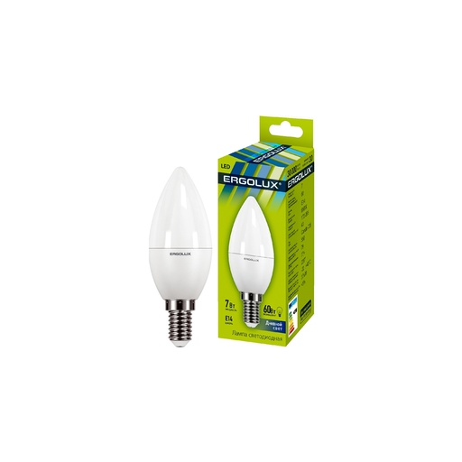 [26372] Эл. лампа светодиодная Ergolux LED-C35-7W-E14-6K, Дневной