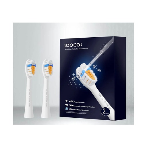 [60197] Сменные зубные щетки с ирригатором для Soocas Neos (2шт в комплекте) Белый