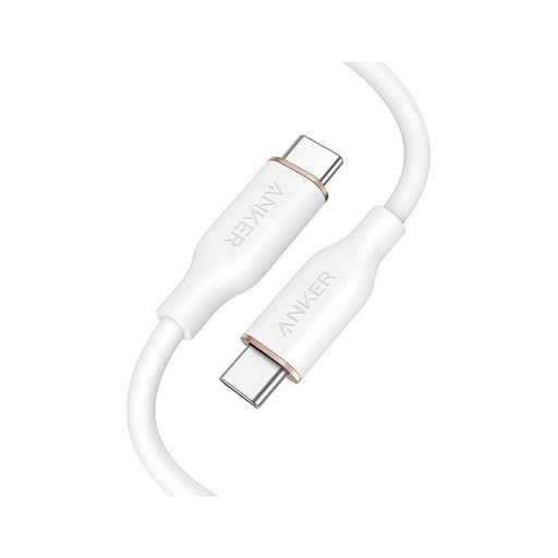 [85525] Интерфейсный кабель Anker PowerLine III Flow USB-C to USB-C (A8552H21) Белый