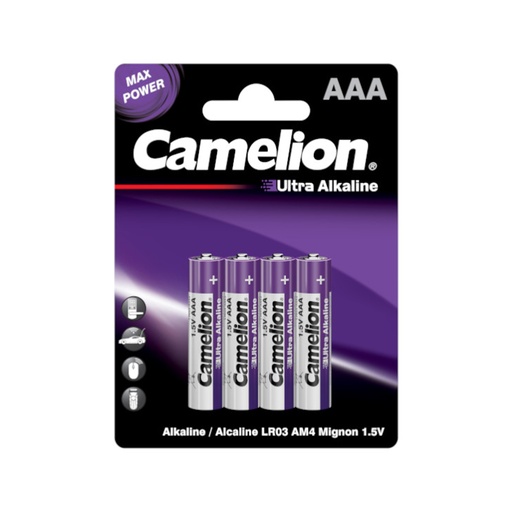 [57575] Батарейка CAMELION Ultra Alkaline LR03-BP4UT 4 шт. в блистере