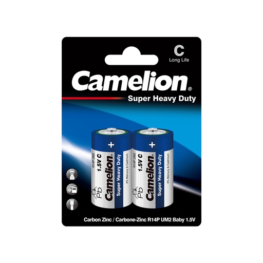 [22307] Батарейка CAMELION Super Heavy Duty R14P-BP2B 2шт. в блистере
