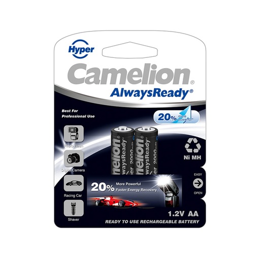 [50341] Аккумулятор CAMELION AlwaysReady "Hyper" Rechargeable Ni-MH NH-AA2000HPBP2 2 шт. в блистере