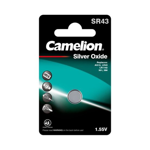 [23922] Батарейка CAMELION Silver Oxide SR43-BP1(0%Hg)