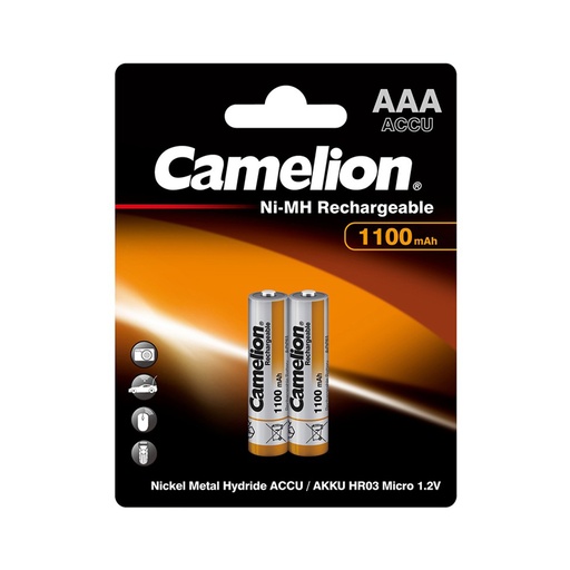 [22383] Аккумулятор CAMELION Rechargeable Ni-MH NH-AAА1100BP2 2 шт. в блистере