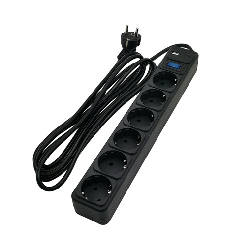 [83572] Сетевой фильтр SVC ZC6S-30M-USB/TypeC 3 м. 220 В