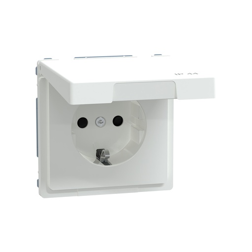 [56662] Розетка MERTEN MTN2314-6035 D-Life 16А с з/к с крышкой IP44 белый лотос