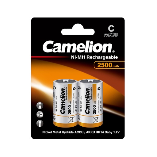 [23979] Аккумулятор CAMELION Rechargeable Ni-MH NH-C2500BP2 2 шт. в блистере