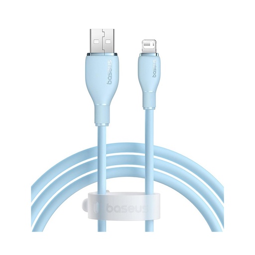[84302] Интерфейсный кабель Baseus Pudding USB to iP 2.4A 1.2m Blue(P10355700311-B1)