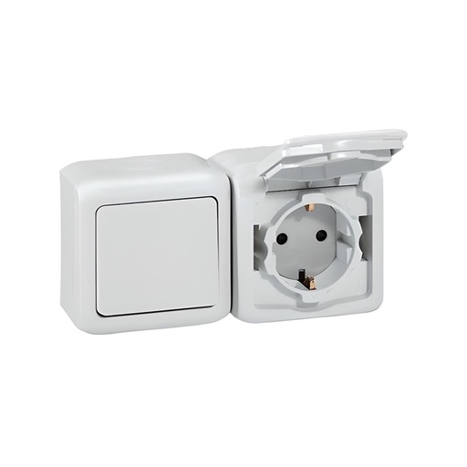 [59733] Розетка двойная с крышками Legrand Forix 16A 250В IP44 накладная белый