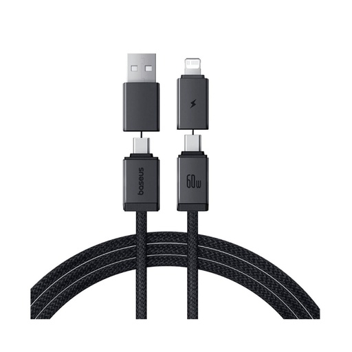 [84247] Интерфейсный кабель Baseus Versatile U+C to C+L 60W 1m White (P10383000211-00)