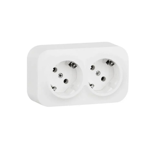 [59737] Розетка двойная с зк Legrand Forix 16A 250В IP20 накладная белый