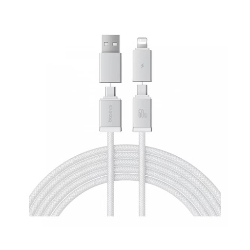 [84248] Интерфейсный кабель Baseus Versatile U+C to C+L 60W 2m White (P10383000211-01)