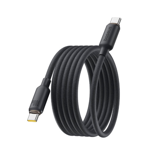 [84234] Интерфейсный кабель Baseus Foamed Silicone Pro Magnetic USB-C to USB-C 100W Black 1m (E0426D00)