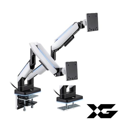 [75696] Настольный кронштейн с газлифтом XG MGG-1735D white для 2-х мониторов (17"-35") Белый