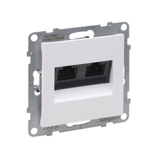 [64172] Информационная розетка двойная Suno RJ45 Кат.5e UTP Белый