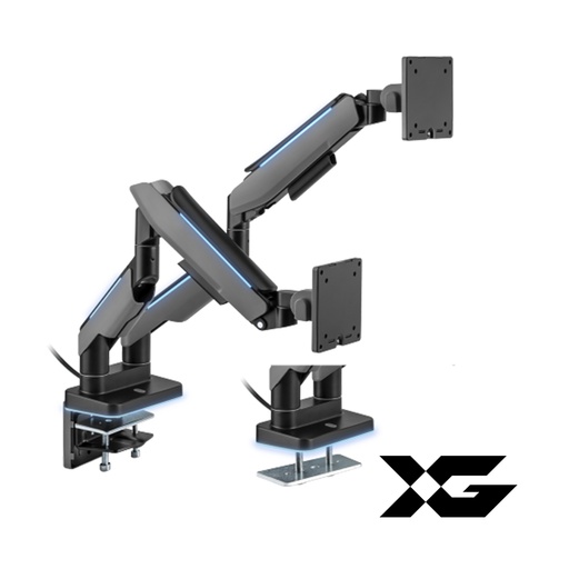 [75697] Настольный кронштейн с газлифтом XG MGG-1735D grey для 2-х мониторов (17"-35") Серый