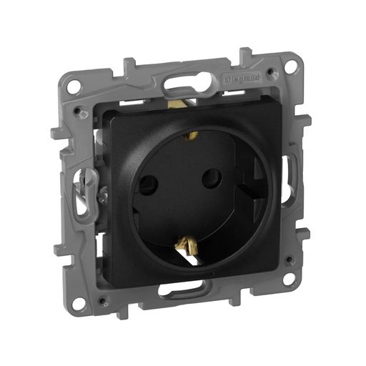[64152] Розетка 2К+З Niloe Step 16А 250 В с з/ш с крышкой IP44 авт. клеммы Чёрный