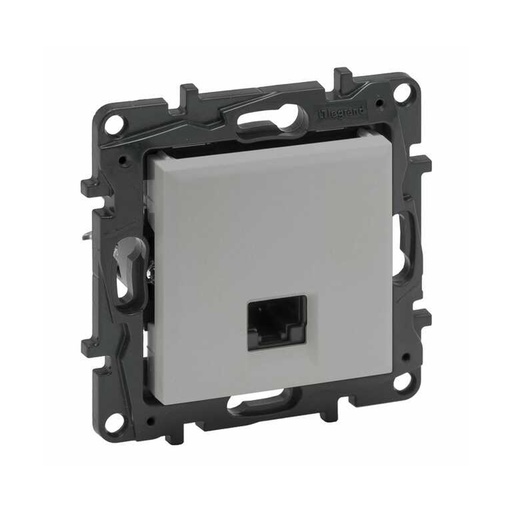 [64221] Информационная розетка одинарная Niloe Step RJ45 Кат.5e UTP Алюминий