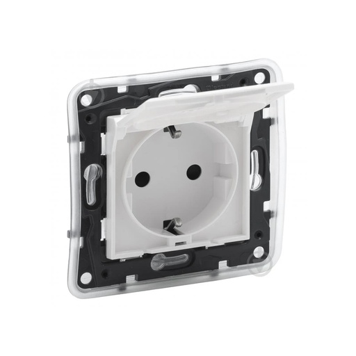 [64132] Розетка 2К+З Niloe Step 16А 250 В с з/ш с крышкой IP44 авт. клеммы Белый