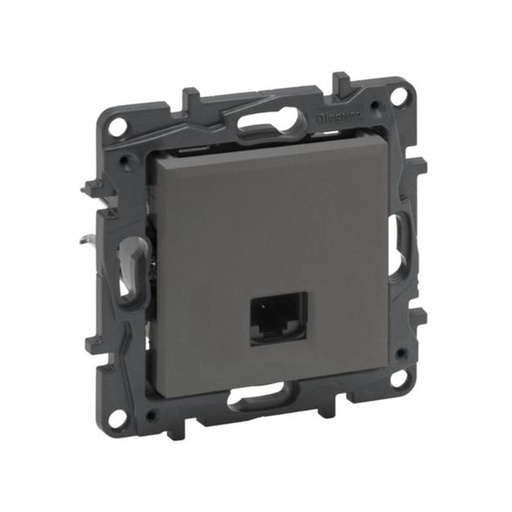 [64435] Информационная розетка одинарная Niloe Step RJ45 Кат.6 UTP Сталь
