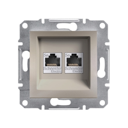 [58202] Розетка компьютерная двойная SE EPH4400169 Asfora RJ45 кат.5e механизм бронза