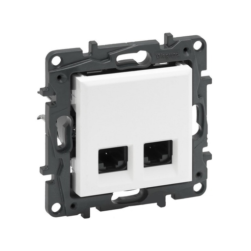 [87581] Информационная розетка двойная Niloe Step 2хRJ45 Кат.5e UTP Белый new