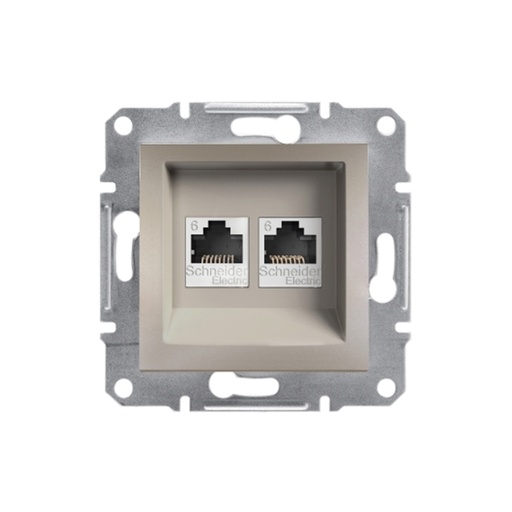 [58203] Розетка компьютерная двойная SE EPH4800169 Asfora RJ45 кат.6e механизм бронза