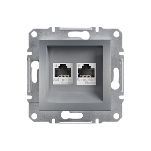 [58205] Розетка компьютерная двойная SE EPH4800162 Asfora RJ45 кат.6e механизм сталь