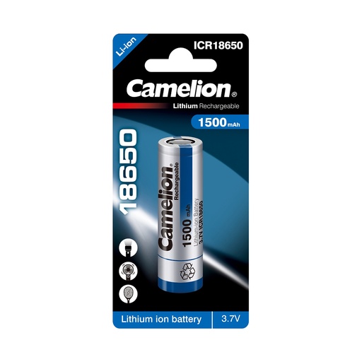[74163] Аккумулятор CAMELION Lithium ICR18650-1500 1500 mAh 1 шт. в блистере