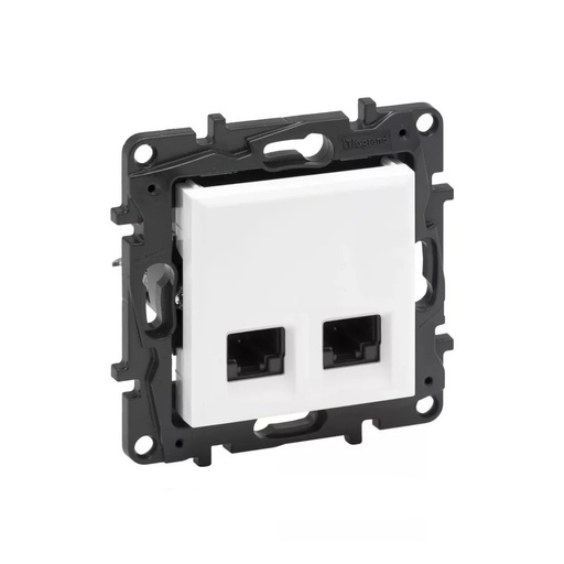 [84478] Информационная розетка двойная Niloe Step 2хRJ45 Кат.6 UTP Белый new
