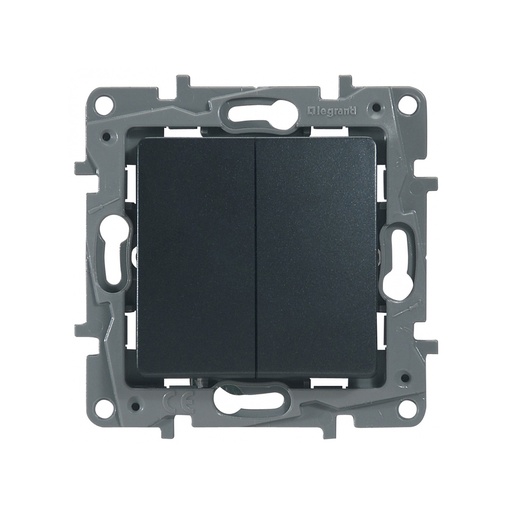 [51932] Переключатель двухклавишный Legrand 672612 Etika 10 A 250 В антрацит