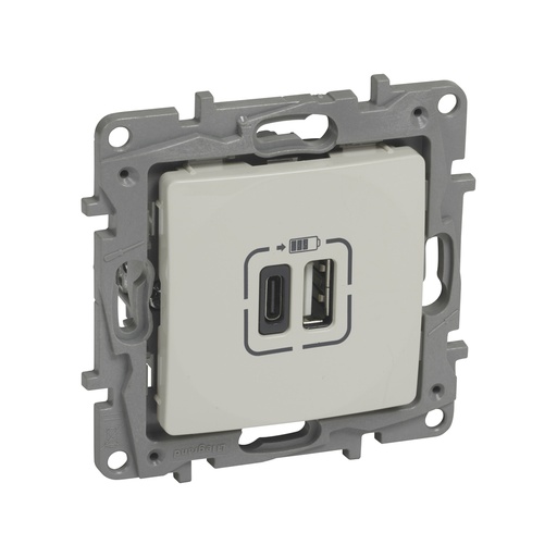 [79251] Розетка USB Niloe Тип А+C Слоновая кость