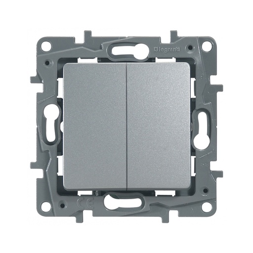 [50862] Переключатель двухклавишный Legrand 672412 Etika 10 A 250 В алюминий